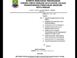 Kota Bekasi Ikuti Kebijakan PPKM Darurat dimulai 3-20 Juli 2021