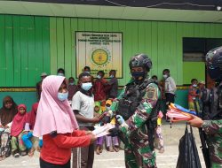 Menyambut HUT Batalyon ke-57, Satgas Yonif RK 751/VJS Menebar Senyum di Pegunungan Tengah Papua