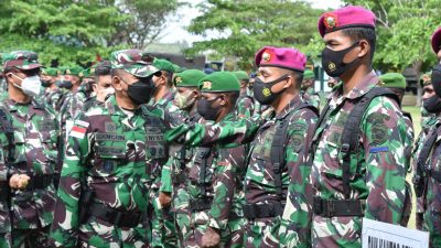 Danrem 174 Merauke Pimpin Apel Gelar Pasukan Pengamanan PON XX Tahun 2021 di Wilayah Kabupaten Merauke
