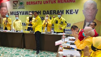 Dihadiri Plt Ketua DPD Golkar Jabar, Nofel Terpilih Ketua DPD Kota Bekasi Secara Aklamasi