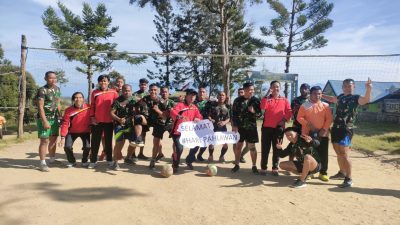Meriahkan Hari Pahlawan, Satgas Yonif RK 751/VJS Adakan Olahraga Bersama Dengan Para Guru Dan Masyarakat