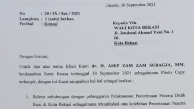Tidak Sesuai Subtansi Somasi, BMPS Kota Bekasi Anggap Jawaban Wali Kota Ngambang